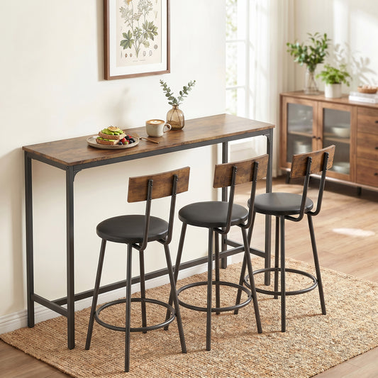 Conjunto de mesa alta y taburetes de bar de 4 piezas