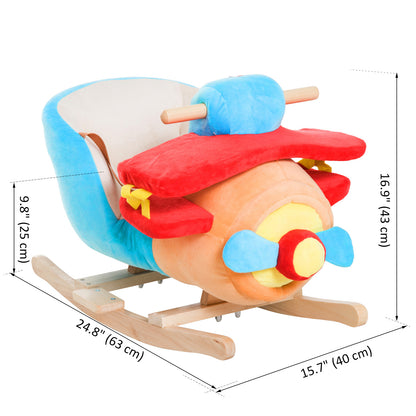 Plush airplane rocking horse