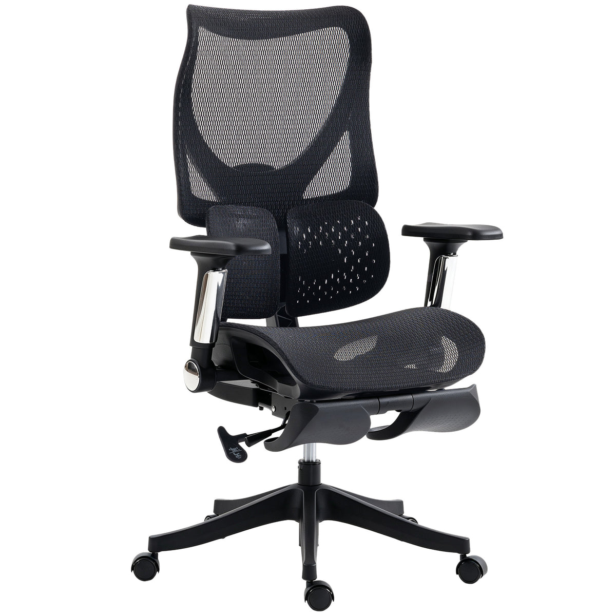 Silla de oficina ergonómica de malla con reposapiés