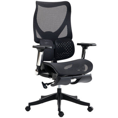 Silla de oficina ergonómica de malla con reposapiés