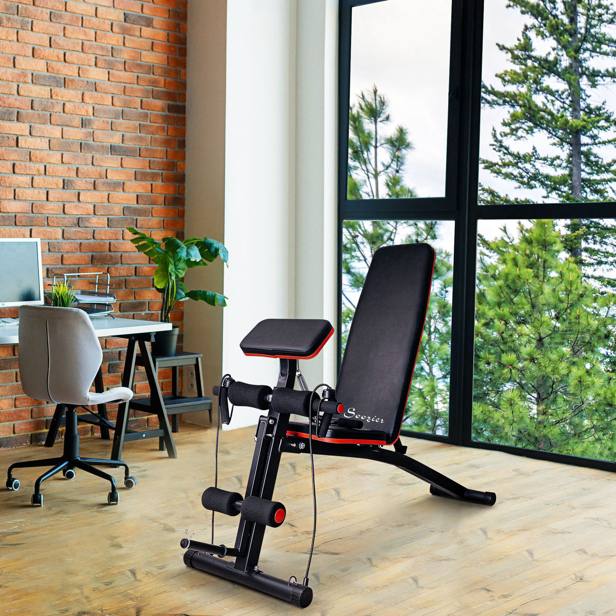 Banco de entrenamiento plegable y ajustable para musculación en casa