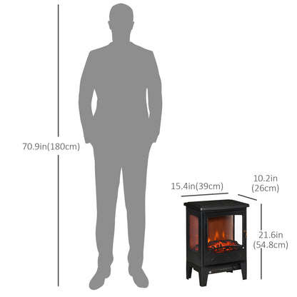 Chimenea eléctrica de pie con efecto de llama realista 750W/1500W