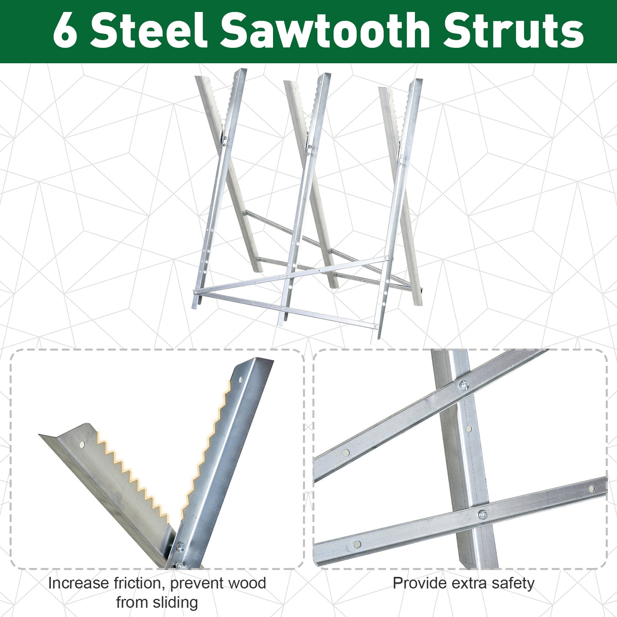 Heavy duty folding steel sawhorse