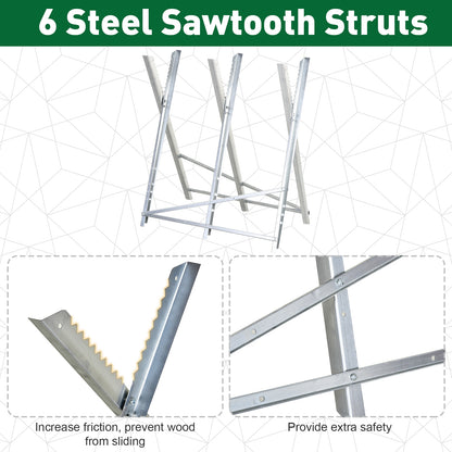 Heavy duty folding steel sawhorse