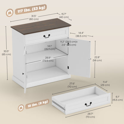 Farmhouse Engineered Wood Kitchen Buffet Cabinet