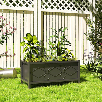 Jardinera elevada galvanizada con agujeros de drenaje