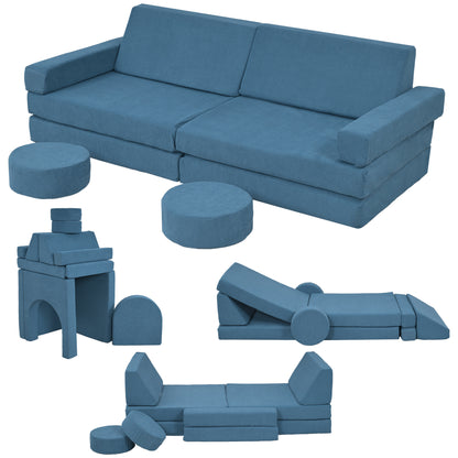 Sofá modular infantil de 12 piezas, resistente y divertido