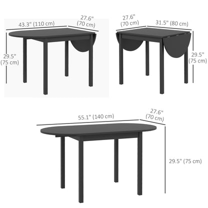 Mesa de comedor abatible de pino macizo para espacios pequeños