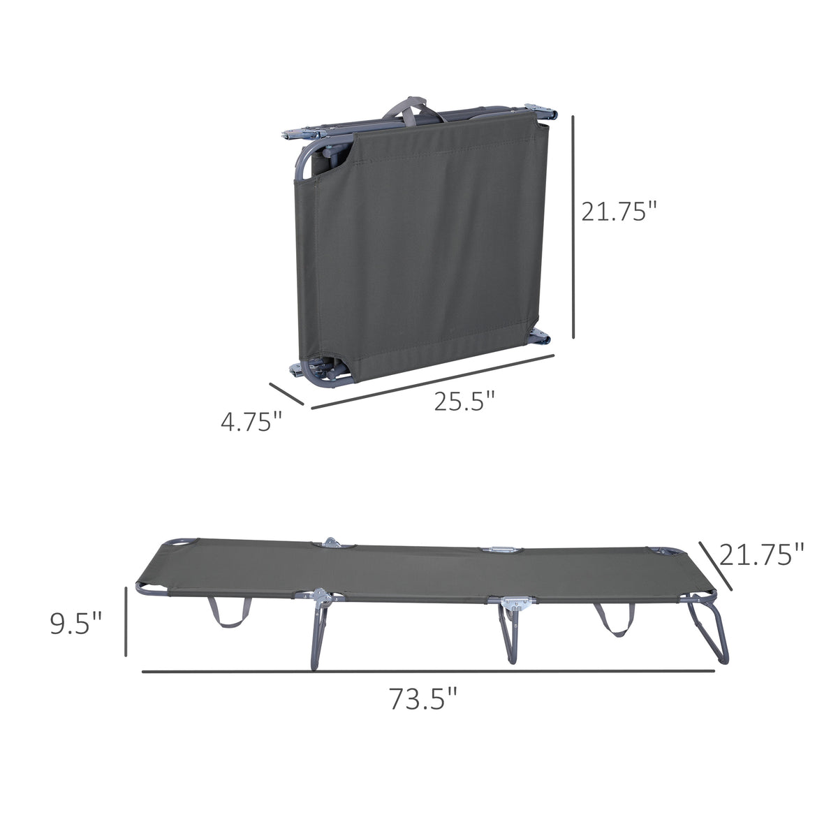 Folding Outdoor Lounge Chair with Adjustable Backrest