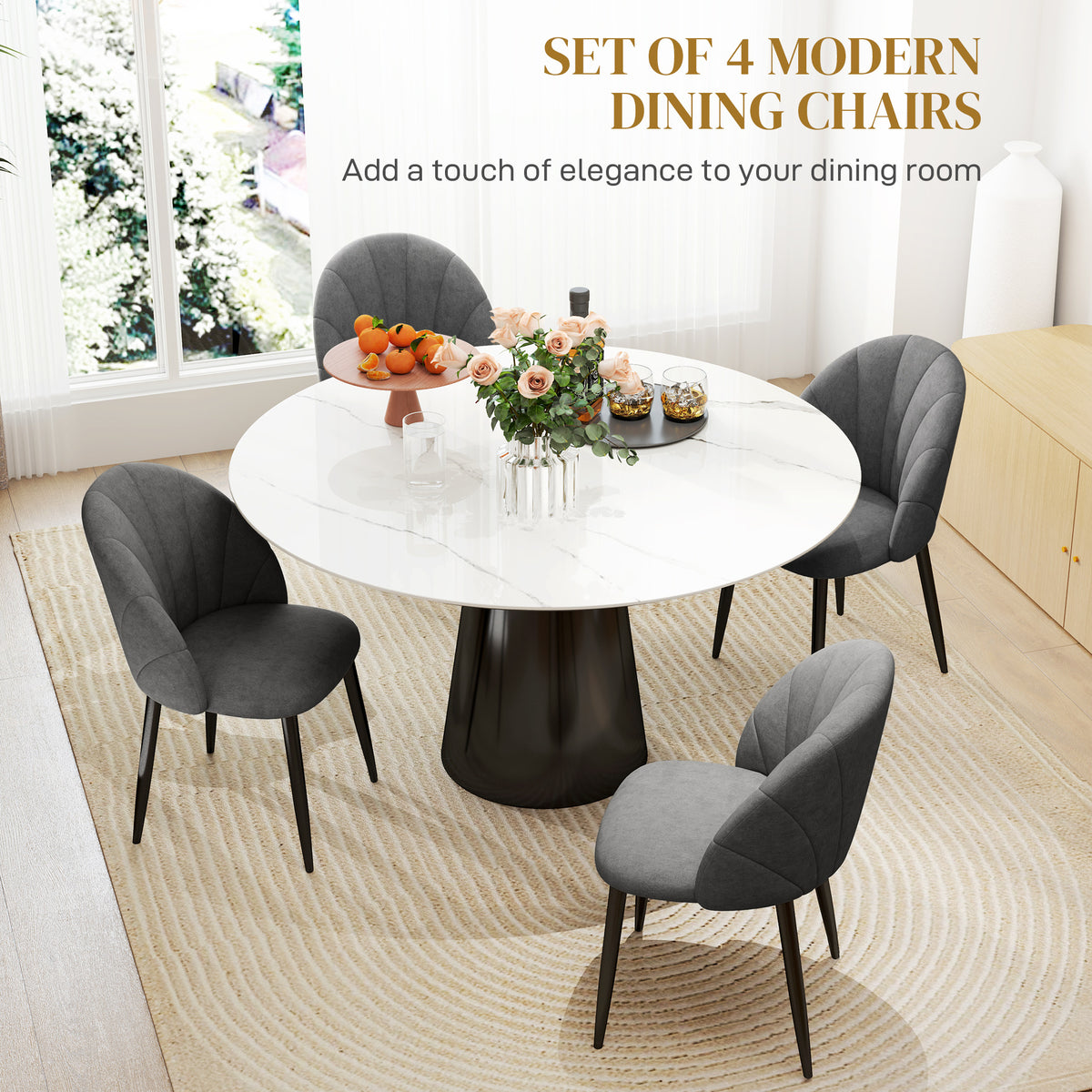 Dining chairs upholstered set of 4