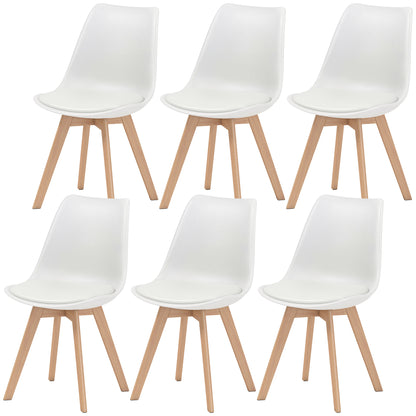 Modern Dining Table Chairs Set of 6 Wooden