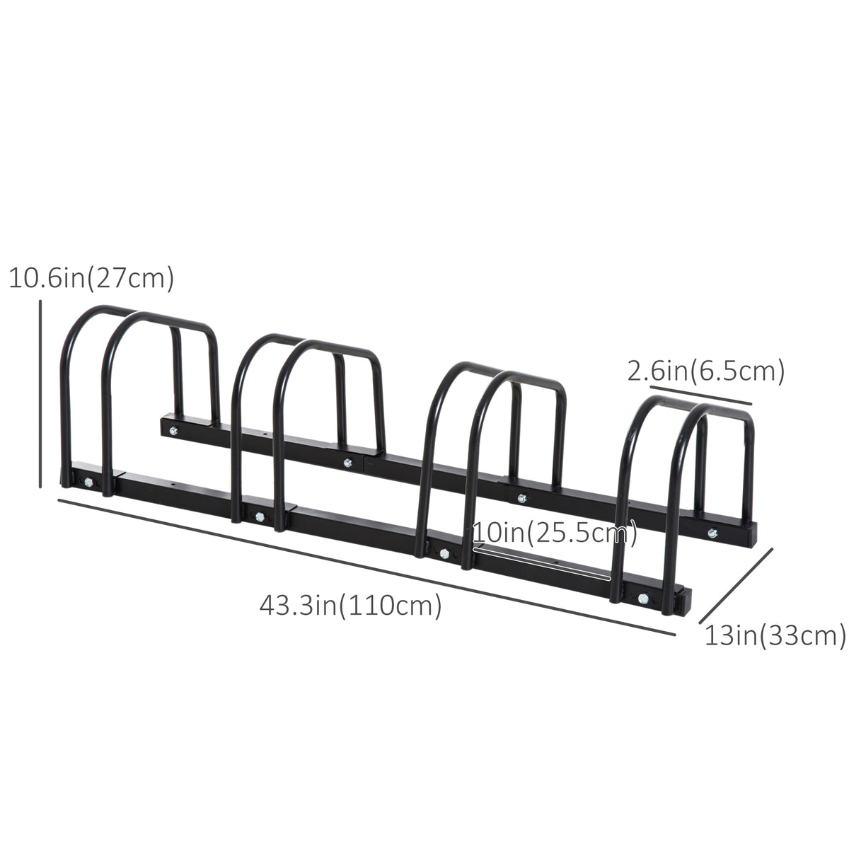 Steel Floor Bike Rack for 4 Bicycles