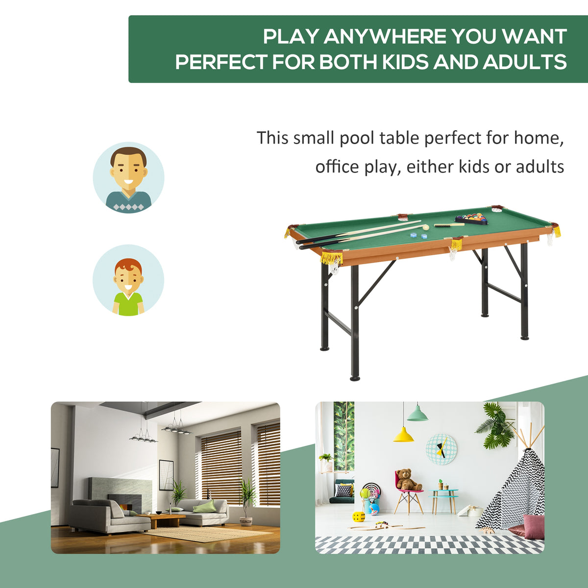 Foldable Mini Pool Table with Full Accessory Set
