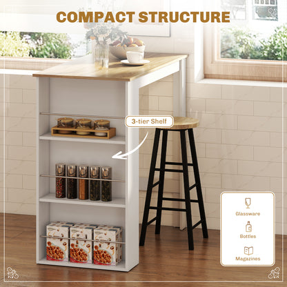 Bar table counter height 3 storage shelves