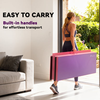 Foldable foam gymnastics exercise mat