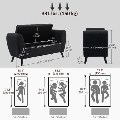 Modern Upholstered Storage Bench with Arms