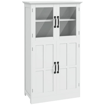 Modern kitchen sideboard with glass doors and shelves