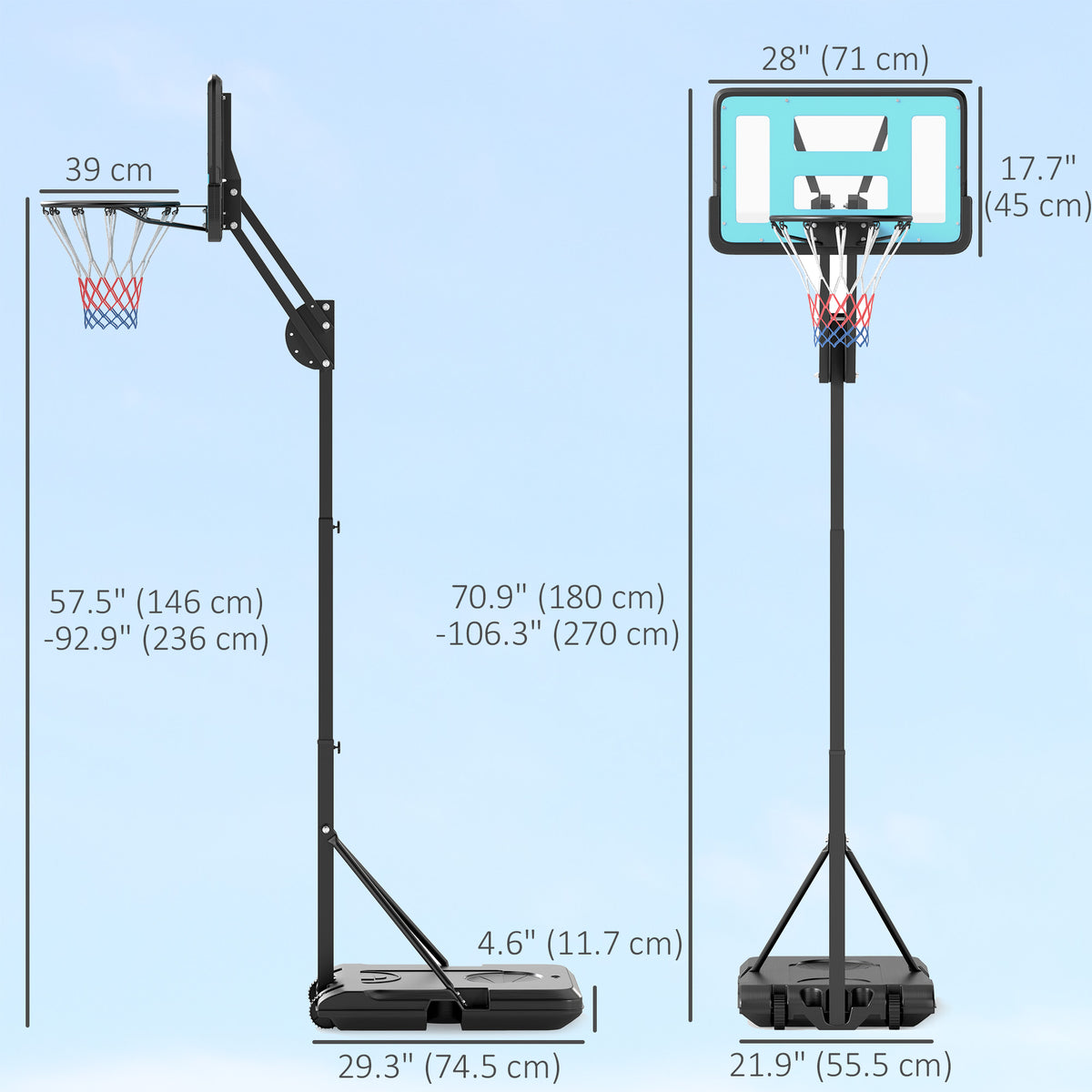 Kids adjustable basketball hoop