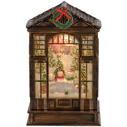 Musical Christmas snow globe lantern with lights