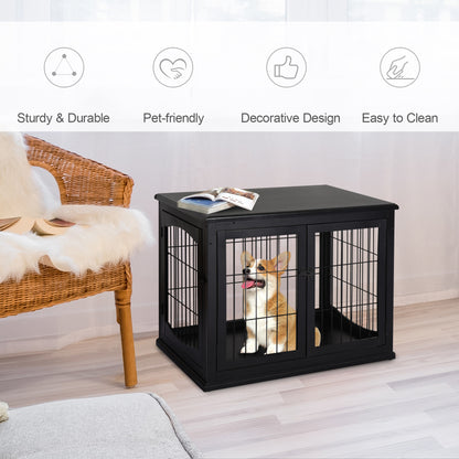 Dog Crate End Table Double Door 26 Inch