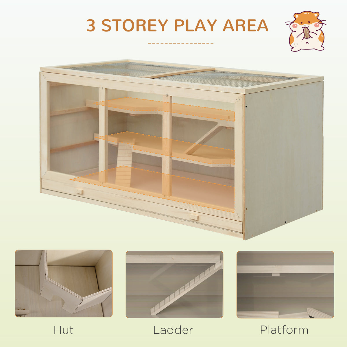 Wooden hamster cage