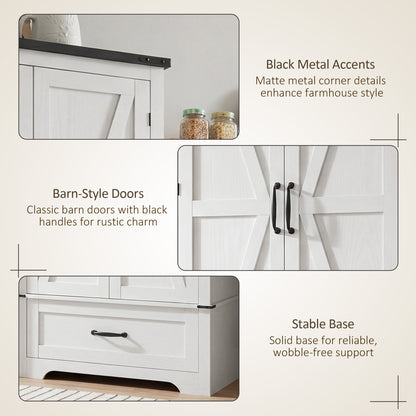 Farmhouse Pantry Cabinet with Drawer and Shelves