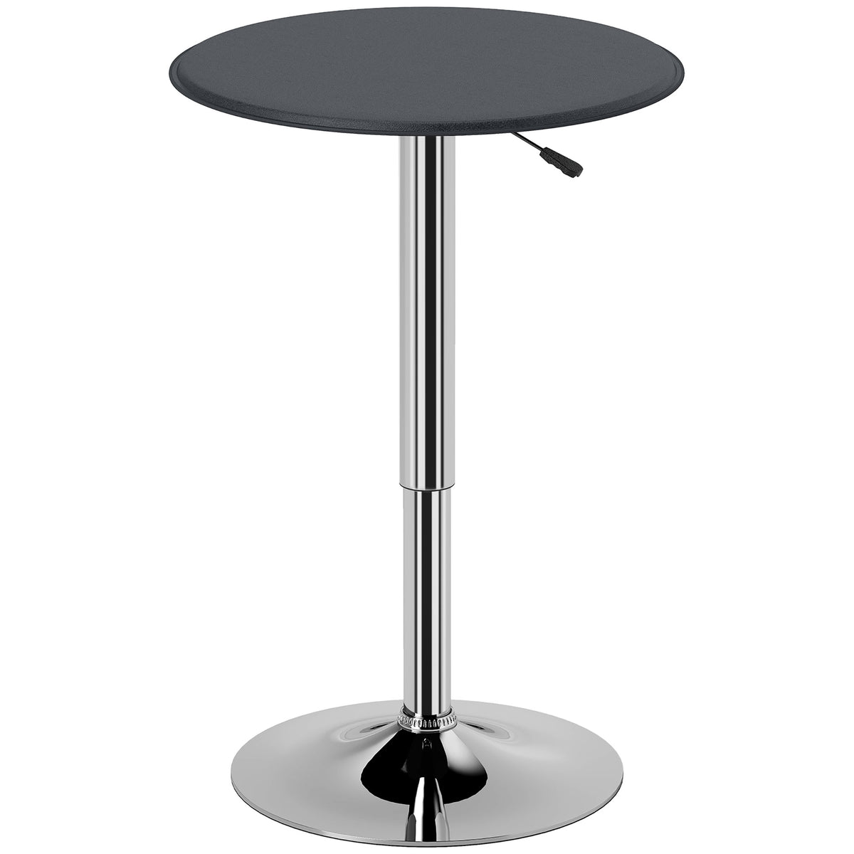Round Bar Table Adjustable Height Faux Leather Top