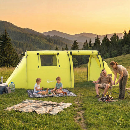 2-Room Waterproof Camping Tent for 3-4 People