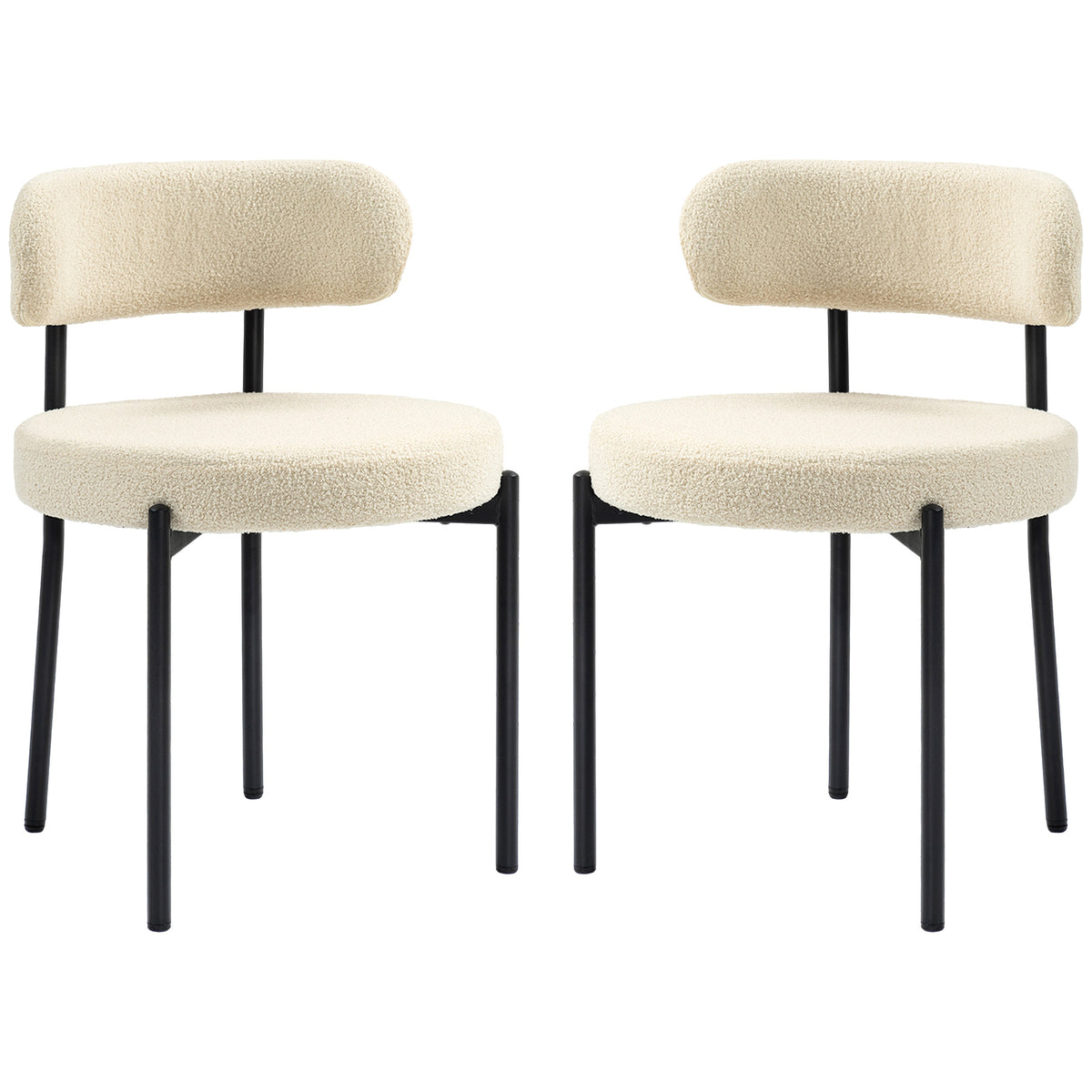 Modern Berber Fleece Dining Chairs — Set of 2