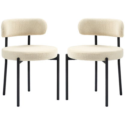 Modern Berber Fleece Dining Chairs — Set of 2
