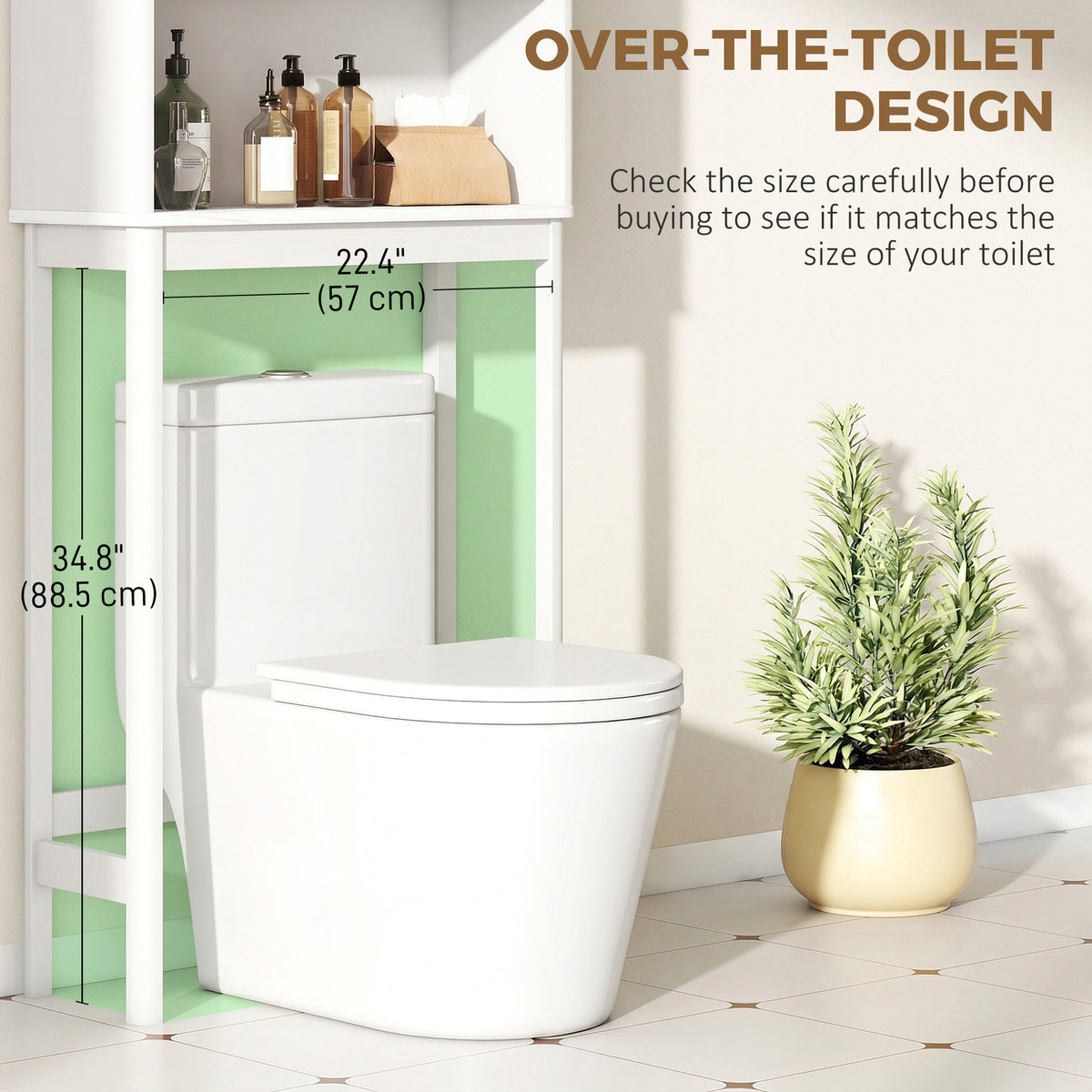 Over the toilet storage shelf