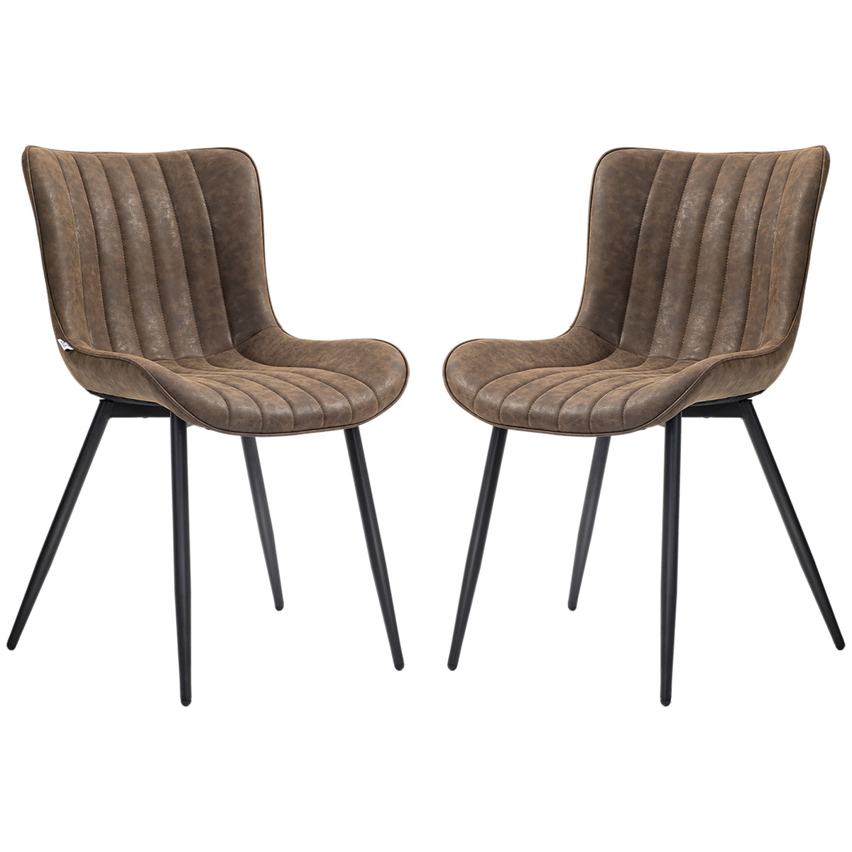 Juego de 2 sillas de comedor — marrón