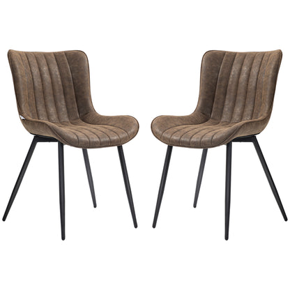 Juego de 2 sillas de comedor — marrón