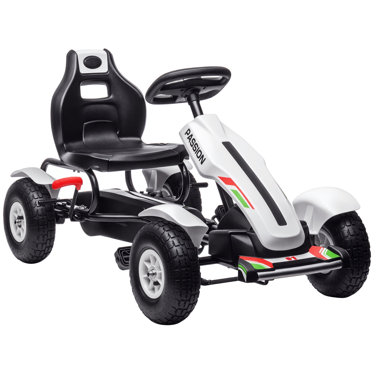 Pedal go kart for kids with handbrake