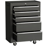 5-Drawer Rolling Lockable Steel Tool Chest