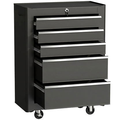 5-Drawer Rolling Lockable Steel Tool Chest