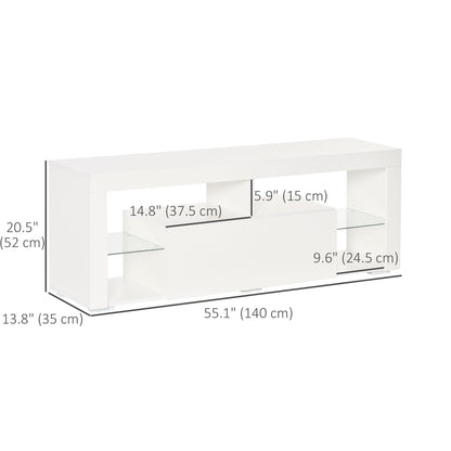 TV Stand with LED and Drawer — 140 cm