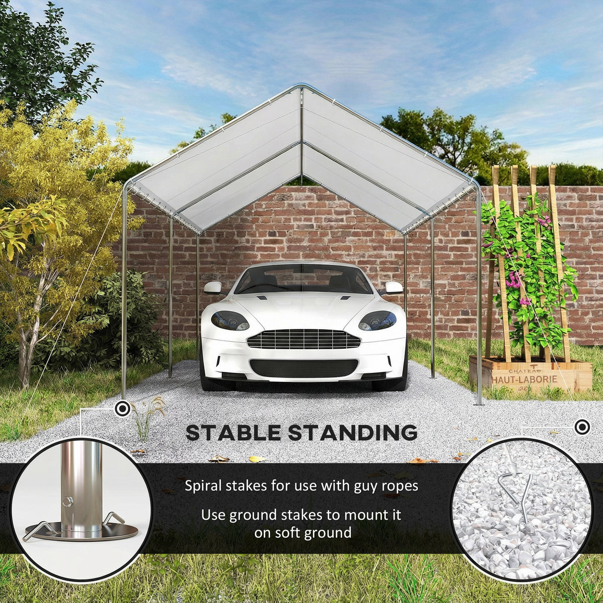 Car Shelter 10' Galvanized Steel