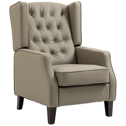 Sillón auxiliar de cuero sintético con relleno grueso — caqui