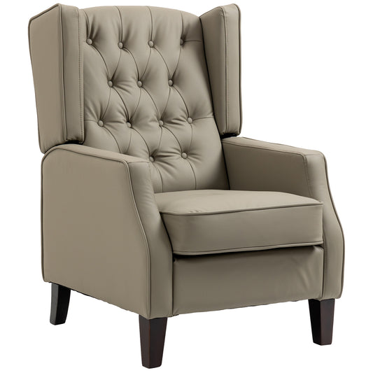 Sillón auxiliar de cuero sintético con relleno grueso — caqui