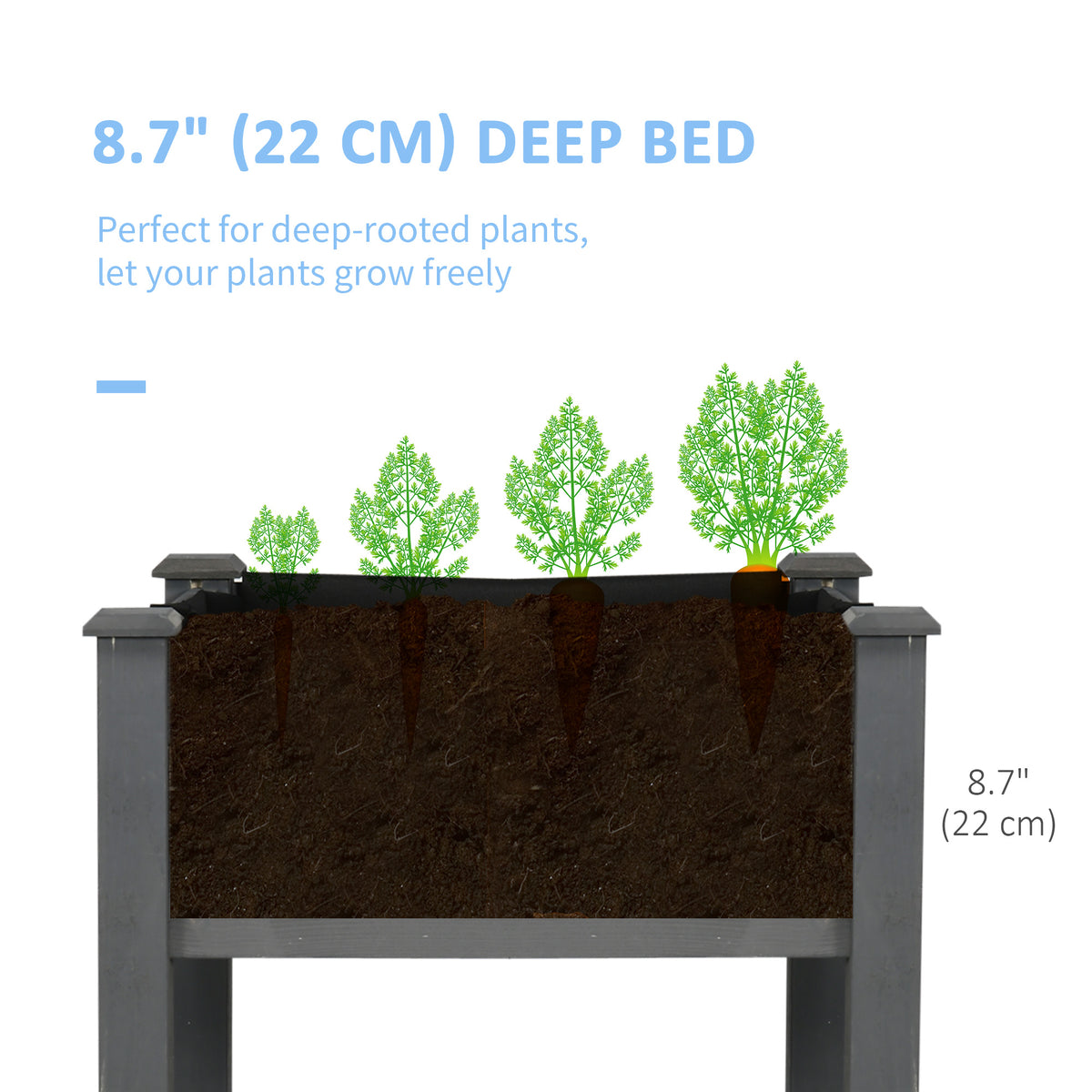 Jardinera elevada 122 x 56 x 76 cm — Madera
