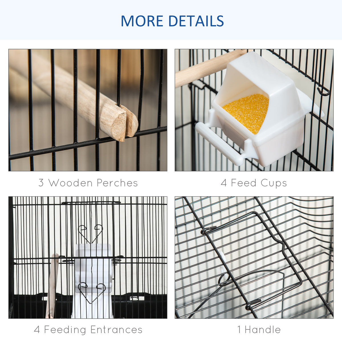 Flight Bird Cage 2 Doors with Perches and Feeders