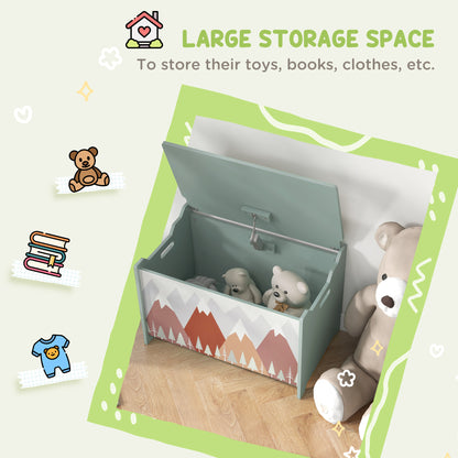 Kids Toy Box with Lid and Safety Hinges