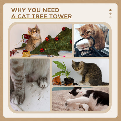 Multi-Tier Cat Tree with Sisal Scratching Post and Bed