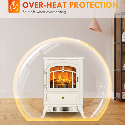Freestanding Electric Fireplace 16 in. with Realistic Flame