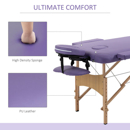 Portable folding wooden massage table