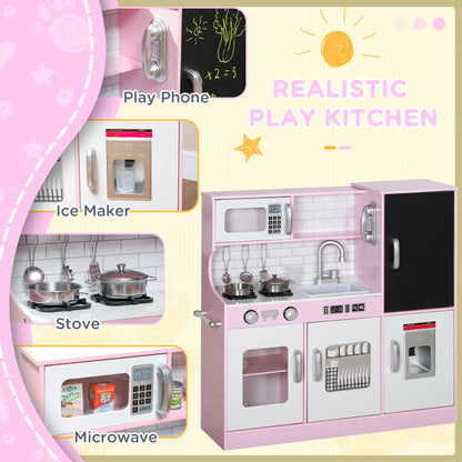 Cocina de juguete para niños con pizarra y cubitos de hielo