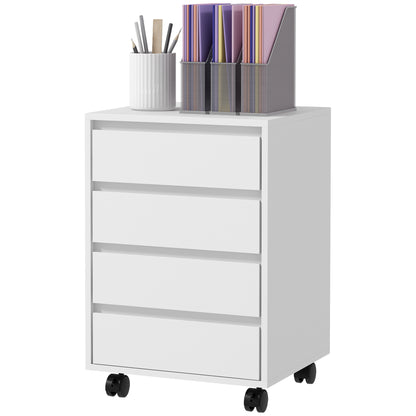 Mobile 4-drawer office filing cabinet