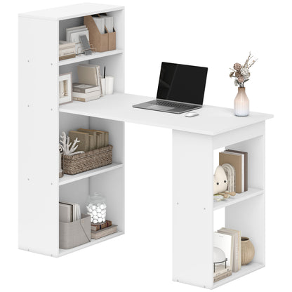 Computer Desk with Built-In Bookshelf 47 in