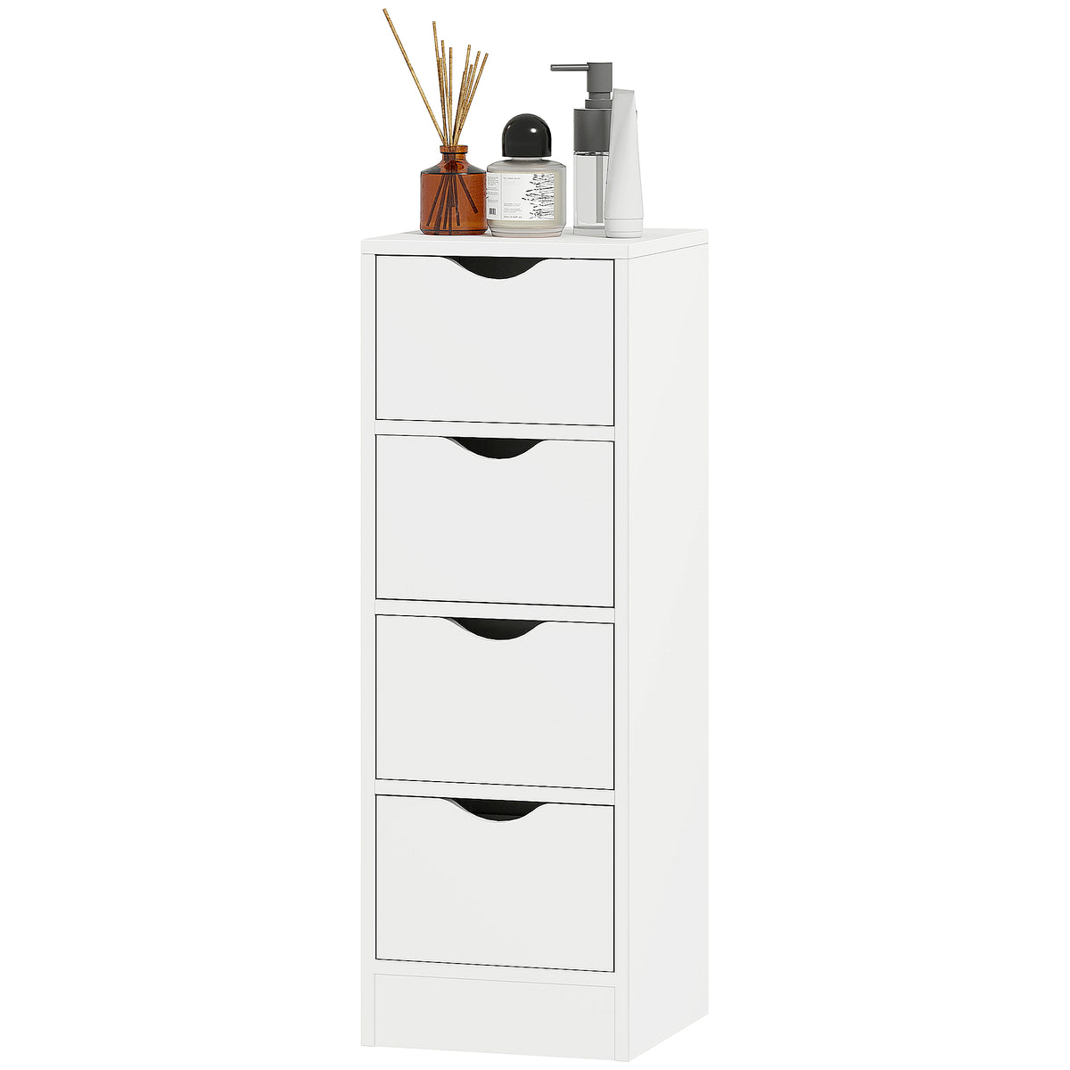 Narrow 4-drawer bathroom storage cabinet
